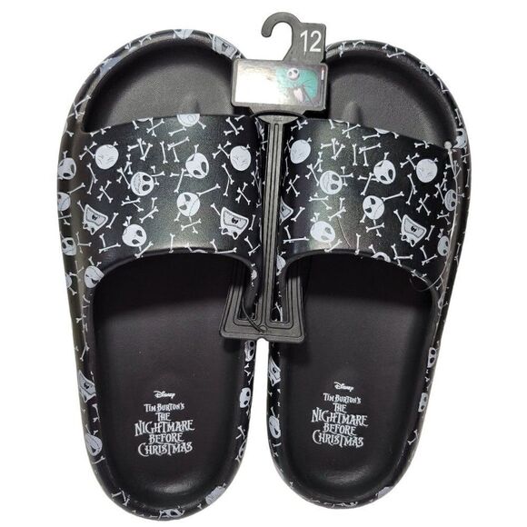 Disney Nightmare Before Christmas Slides Mens 12 Sandal Shoes Jack Skellington - Picture 1 of 12